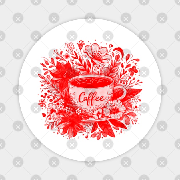 mornings are for coffee and contemplation - Coffee Lover, I Love Coffee, Coffee Cup Magnet by StyleTops